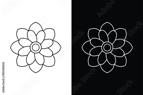 Botanical Anemone Flower Line Art. Perfect for Collage & Design Elements