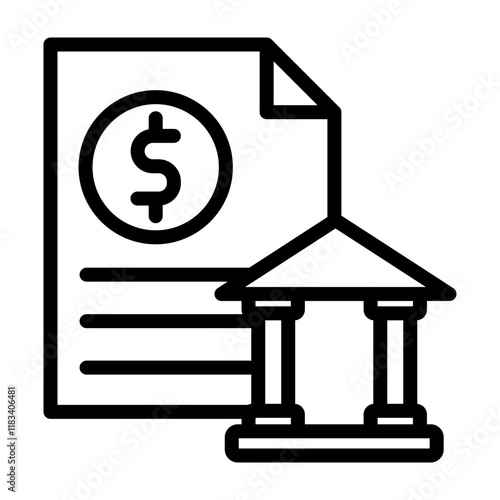 Bank Statement Vector Line Icon Design