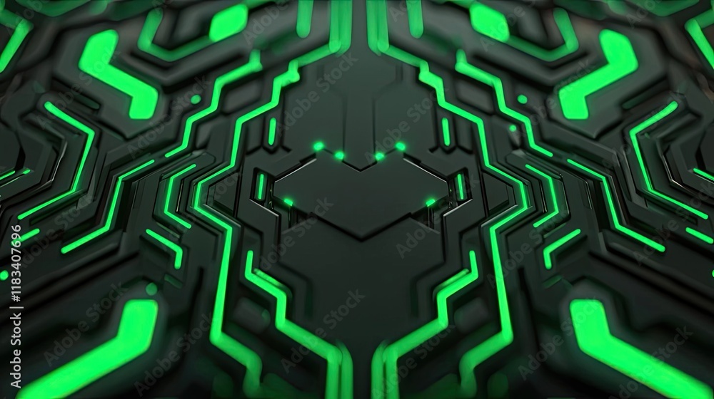 Matrix abstract background concept. Abstract close-up of a circuit board with glowing green lines and intricate patterns. Matrix abstract background concept. Abstract close-up of a circuit board with glowing green lines and intricate patterns.