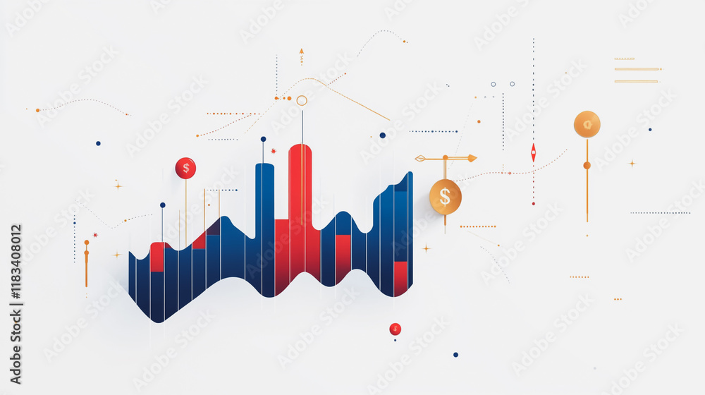 Abstract white background with Colorful charts and graphs with statistics to innovative analyze business potential and forecast future development of companies growth. Abstract white background with Colorful charts and graphs with statistics to innovative analyze business potential and forecast future development of companies growth.