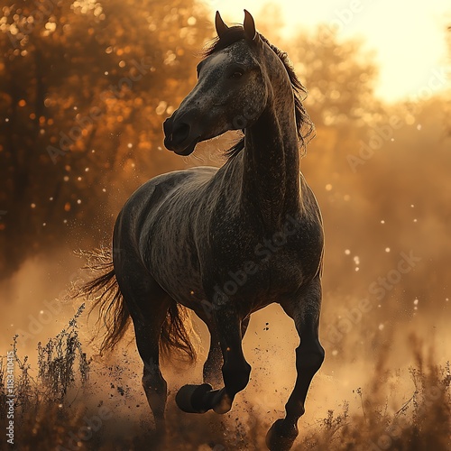 White horse autumn portrait majestic animal outdoor photography high resolution hd picture photo