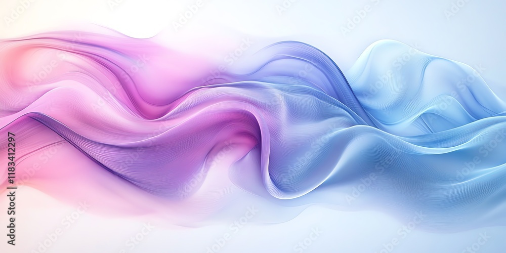 Naklejka premium Serene Pastel Waves: An Abstract Flowing Art