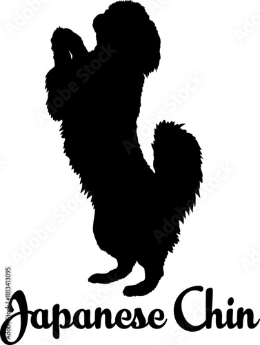 Japanese Chin dog silhouette, dog, dog breeds, logo, vector, love me love my dog, silhouette, i love my dog, animal, illustration, icon, sign, design, black, symbol, pet, love
