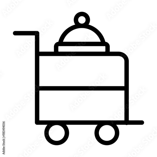 Food Service Tray Vector Line Icon Design