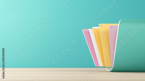 Colorful Files in Modern Desk Organizer