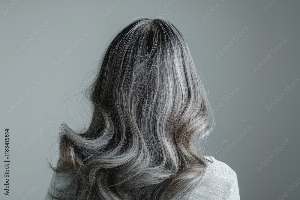 Replenishing dry hair treatment for older women with gray hair. Replenishing dry hair treatment for older women with gray hair.