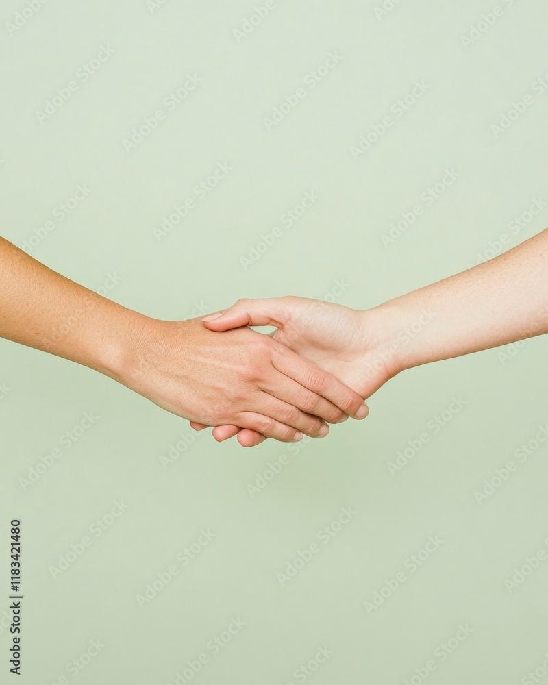 Fototapeta premium Warm Handshake Symbolizing Connection and Empathy in Soft Lighting
