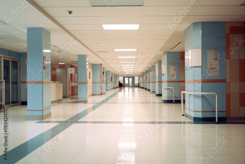 Wallpaper Mural Modern Hospital Hallway: Spacious Corridor for Emergency and Health Care Services Torontodigital.ca