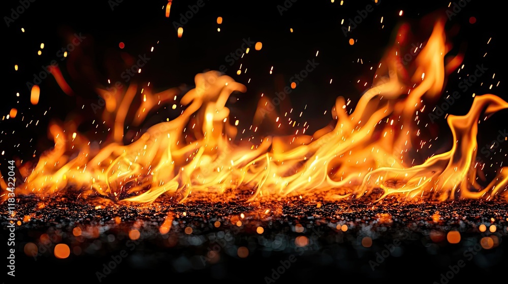 Fire abstract background idea. Vibrant flames dancing against a dark background, showcasing the beauty of fire. Fire abstract background idea. Vibrant flames dancing against a dark background, showcasing the beauty of fire.