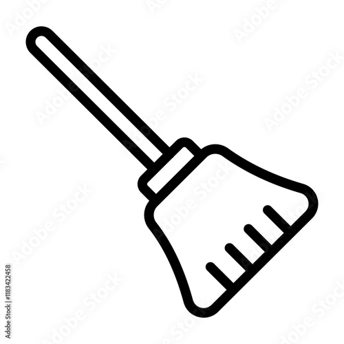 Feather Duster Vector Line Icon Design