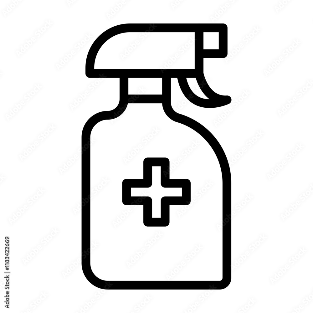 Obraz premium Disinfectant Bottle Vector Line Icon Design