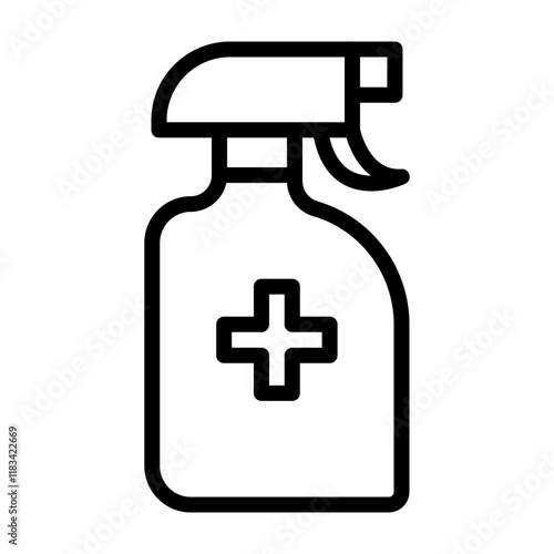 Disinfectant Bottle Vector Line Icon Design