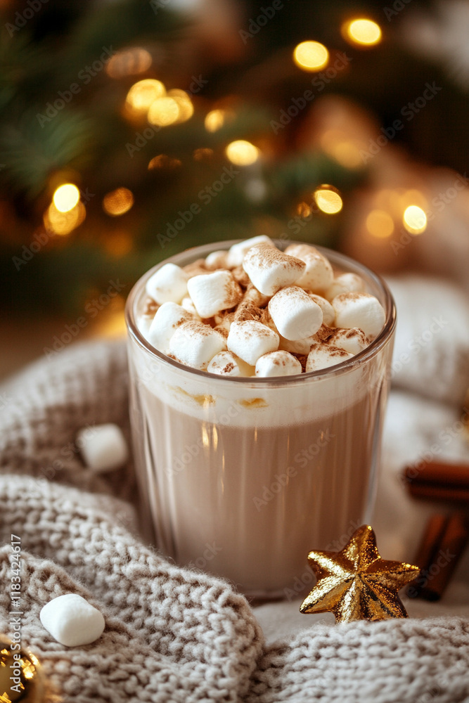 Hot chocolate with marshmallow toppings. Hot chocolate with marshmallow toppings.
