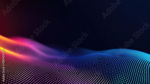 Dots abstract background concept. Vibrant digital waves in multicolored dots create a mesmerizing visual pattern.