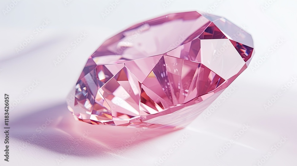 Pink diamond , realistic, on white background Pink diamond , realistic, on white background