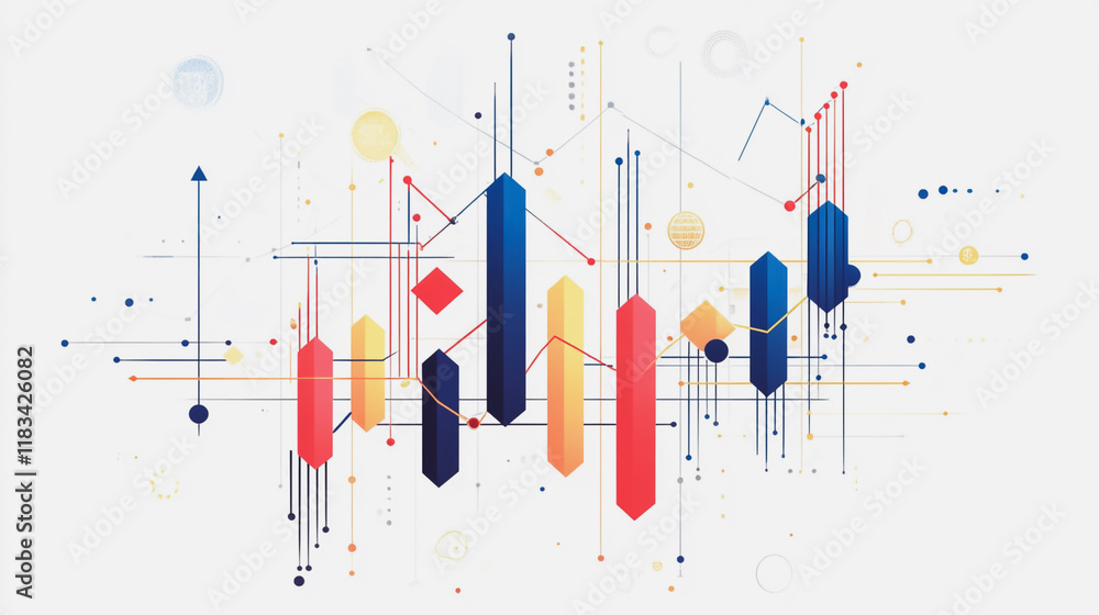 Abstract white background with Colorful charts and graphs with statistics to innovative analyze business potential and forecast future development of companies growth. Abstract white background with Colorful charts and graphs with statistics to innovative analyze business potential and forecast future development of companies growth.