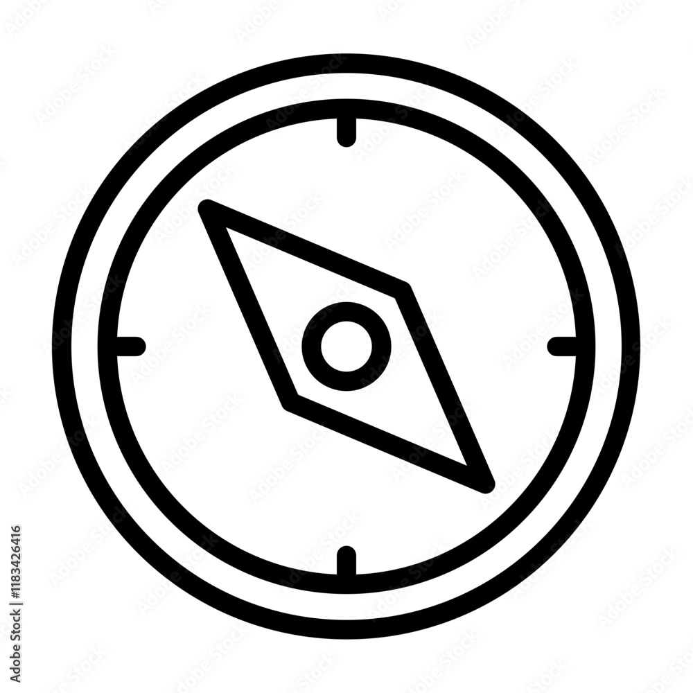 Compass Vector Line Icon Design Compass Vector Line Icon Design