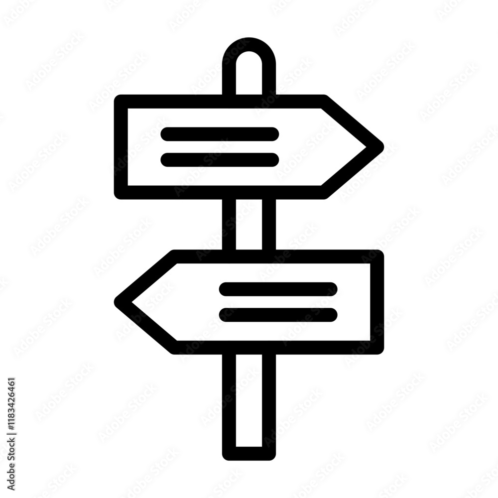 Trail Sign Vector Line Icon Design Trail Sign Vector Line Icon Design