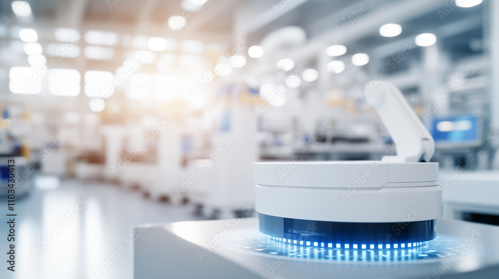 A smart factory using IoT-enabled robots for real-time data analysis and predictive maintenance, minimizing downtime and maximizing operational efficiency. IoT in manufacturing, pr A smart factory using IoT-enabled robots for real-time data analysis and predictive maintenance, minimizing downtime and maximizing operational efficiency. IoT in manufacturing, pr