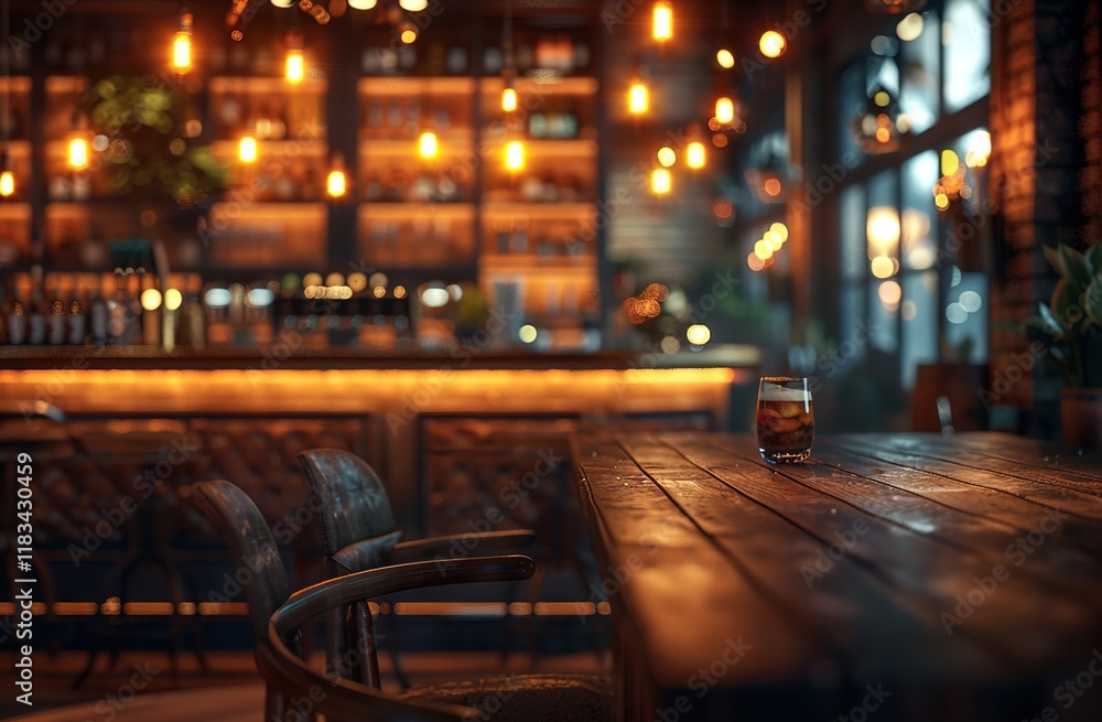 Empty wooden table top on blur light gold bokeh of cafe restaurant in dark background surrounded with light spots illusion. Empty wooden table top on blur light gold bokeh of cafe restaurant in dark background surrounded with light spots illusion.
