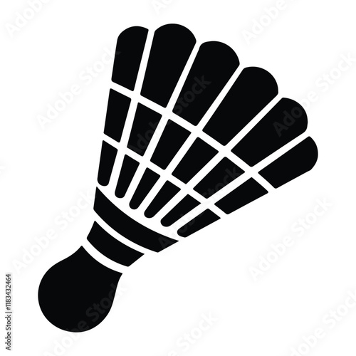 Simple Black and White Silhouette of a Badminton Shuttlecock. This is a clean, graphic silhouette of a badminton shuttlecock.