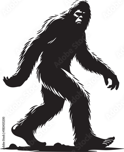 Bigfoot Creature Silhouette Vector Image
