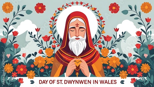 Saint Dwynwen Welsh Patron Saint Of Lovers Day Celebration photo