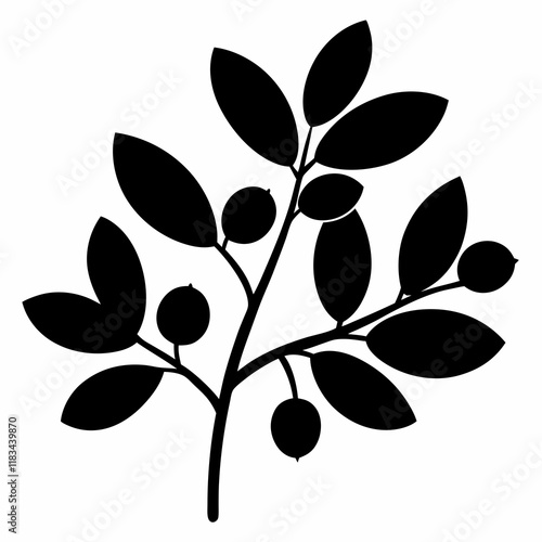 Black Barberry Silhouette - Crisp Vector Illustration