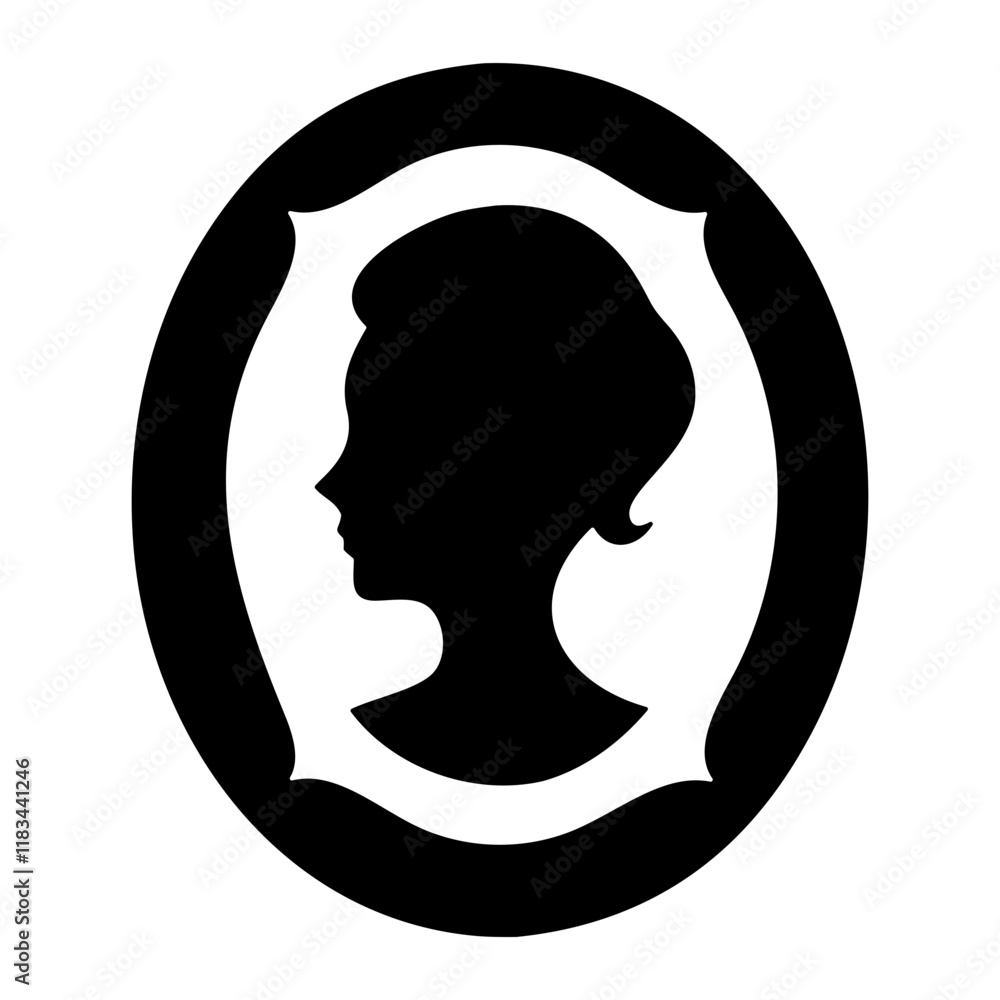 cameo silhouette vector icon isolated on white background cameo silhouette vector icon isolated on white background