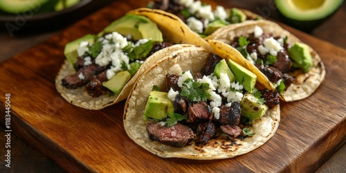 Wallpaper Mural Savory smoked venison soft tacos are enhanced with fresh avocado, zesty quesa verde, and crumbled queso fresco cheese, creating a delightful dish featuring smoked venison flavors. Torontodigital.ca