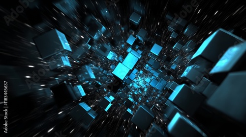 Fototapeta Naklejka Na Ścianę i Meble -  Blue Square Universe