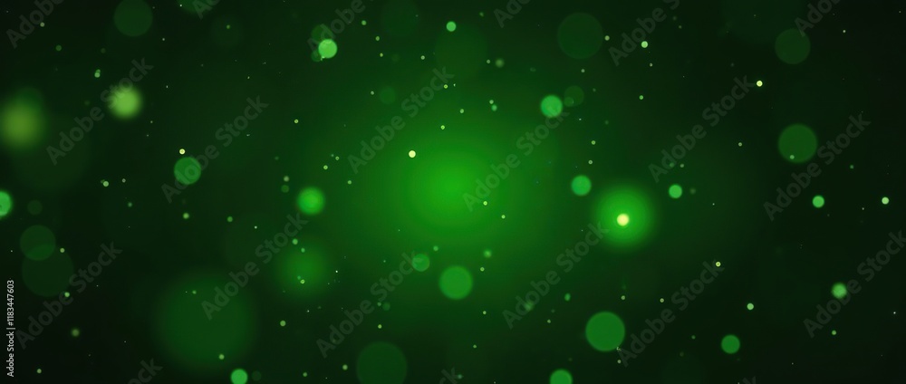 Abstract background of bright green glowing shiny dots of bokeh. Abstract background of bright green glowing shiny dots of bokeh.