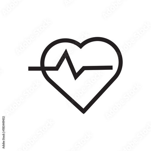 Heartbeat or pulse line forming a heart shape, symbolizing the rhythm of love and emotional connection.