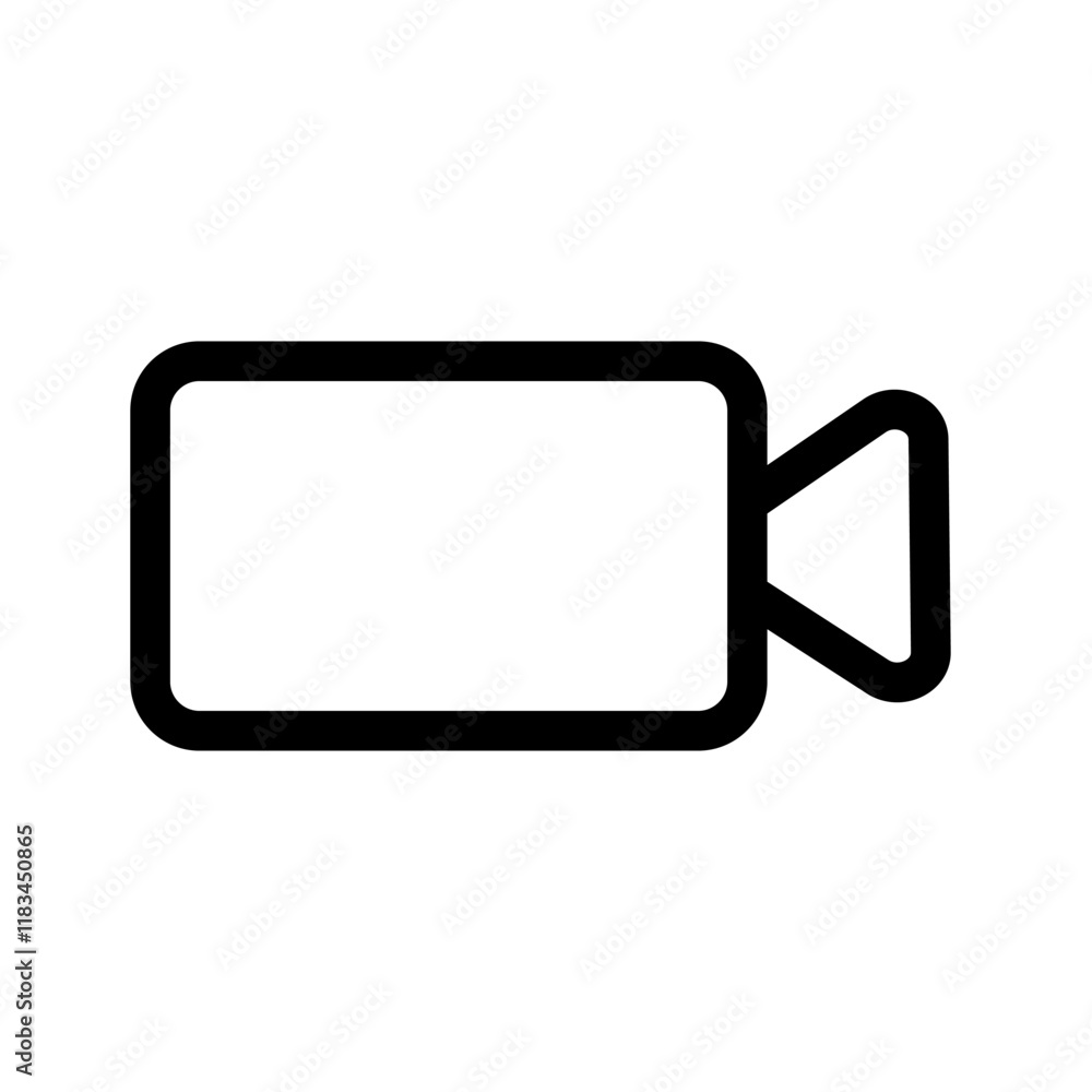 Video camera with lens, microphone, and recording indicator, symbolizing filmmaking, recording, and media production. Video camera with lens, microphone, and recording indicator, symbolizing filmmaking, recording, and media production.