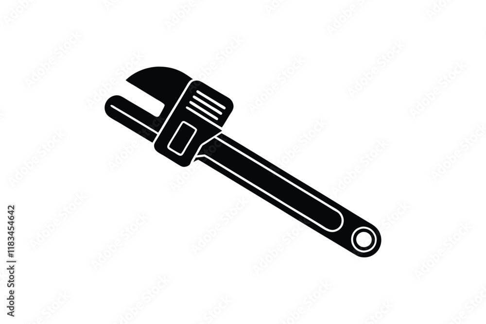 pipe wrench vector. flat design vector illustration of mechanical tools isolated on white background pipe wrench vector. flat design vector illustration of mechanical tools isolated on white background