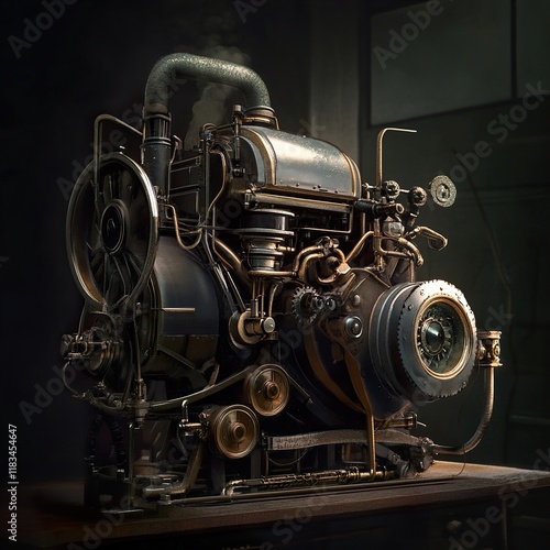 Steampunk Engine: A Masterpiece of Retrofuturistic Design photo