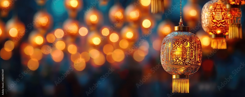 Chinese new year fortune idea. Beautifully illuminated lanterns creating a warm, festive atmosphere for celebrations. Chinese new year fortune idea. Beautifully illuminated lanterns creating a warm, festive atmosphere for celebrations.