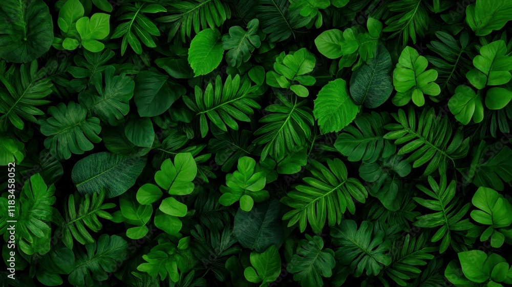 An expansive collection of green leaves arranged closely to create a lush and vibrant natural backdrop for various creative projects An expansive collection of green leaves arranged closely to create a lush and vibrant natural backdrop for various creative projects