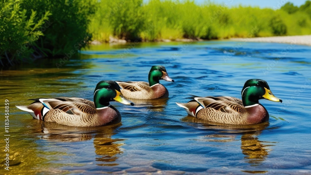 Obraz premium duck and ducklings