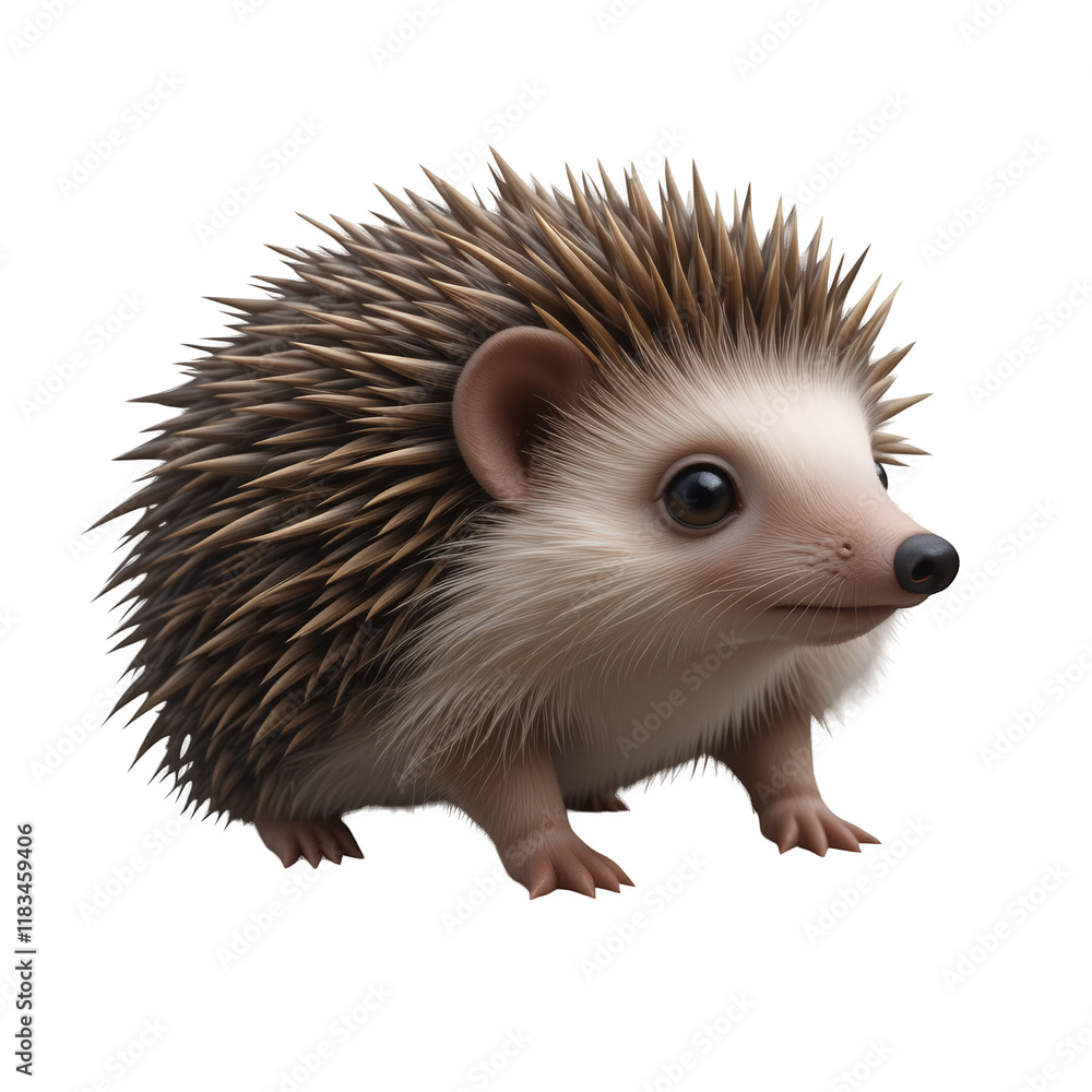 Adorable Hedgehog: A Realistic 3D Rendering of a Charming Creature on transparent background Generative Ai. Adorable Hedgehog: A Realistic 3D Rendering of a Charming Creature on transparent background Generative Ai.
