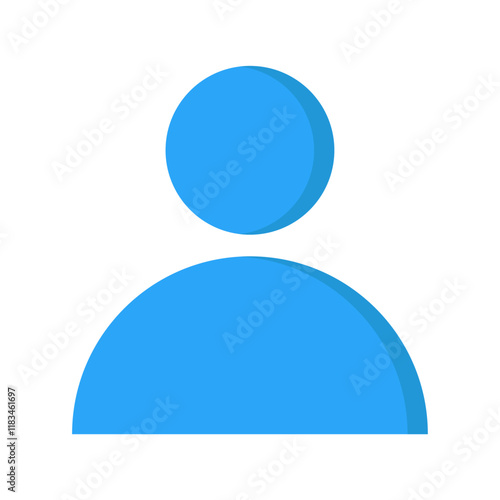 blue profile icon or profile symbol isolated on transparent background