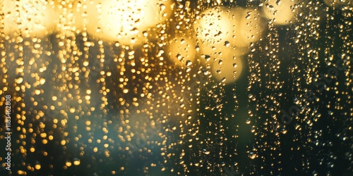 Wallpaper Mural Glistening drops of water adorn a window, creating a beautiful display. The captivating drops of water on the window reflect light and add a serene touch to any environment. Torontodigital.ca