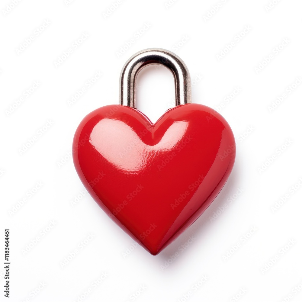 Lock heart shape jewelry white background affectionate.