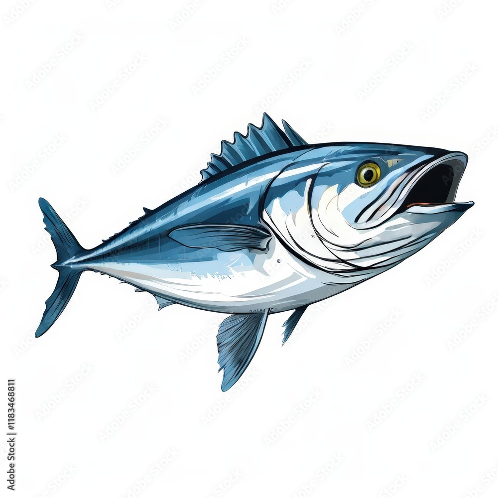 Obraz premium the AI Image Generator, Illustration of a Tuna Fish
