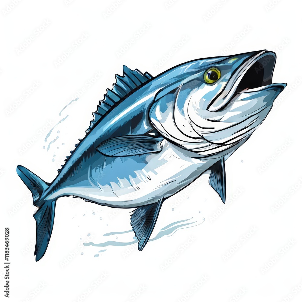Fototapeta premium the AI Image Generator, Illustration of a Tuna Fish