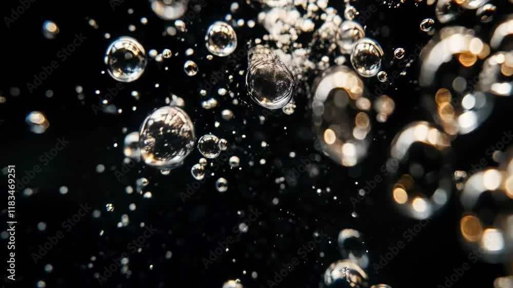 Abstract Bubbles in Dark Water: A Macro Photography Abstract Bubbles in Dark Water: A Macro Photography