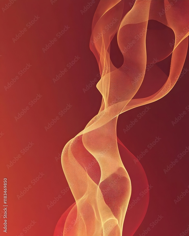 Naklejka premium Abstract swirling smoke patterns on a warm gradient background.