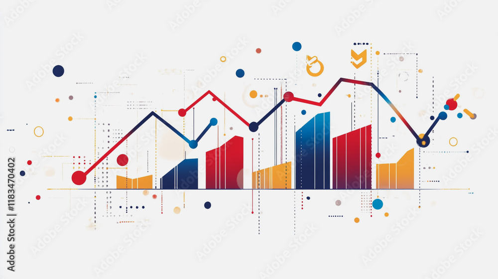 Abstract white background with Colorful charts and graphs with statistics to innovative analyze business potential and forecast future development of companies growth. Abstract white background with Colorful charts and graphs with statistics to innovative analyze business potential and forecast future development of companies growth.