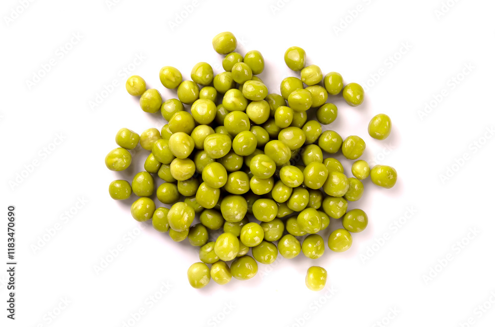 Marinated green peas isolated on white background. Marinated green peas isolated on white background.