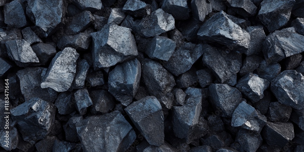 Large pieces of black coal arranged in a pile create a striking background. The texture of the black coal adds depth and character to the visual, making it an impactful image of black coal. Large pieces of black coal arranged in a pile create a striking background. The texture of the black coal adds depth and character to the visual, making it an impactful image of black coal.